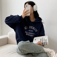 럽스 후린 앞포켓 텍스트 맨투맨 후드티셔츠