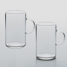 레스트클린 이중바닥 내열유리 머그컵 520ml, 투명, 2개