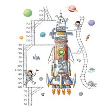 Artihome 宇航員火箭身高比例牆貼, 混色