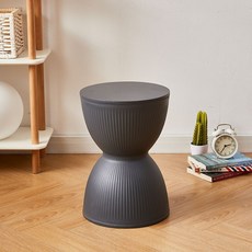 데이소이 모래시계 사이드 테이블 줄무늬, 그레이