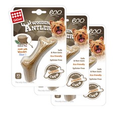 GiGwi 狗咬木鹿角玩具狗咀嚼 XS 8455, 棕色的, 3個