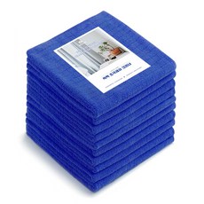 SSCSSAC 超細纖維方形毛巾抹布 深藍色, 10個