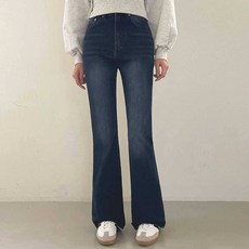 Planday 女款 短/中/長版 刷毛布料 Pollang 復古修身喇叭牛仔褲