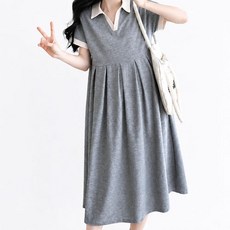 아이캔심플 데일리 배색카라 임산부 원피스