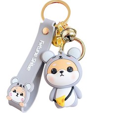 River Fox 十二生肖汽車鑰匙圈, KEY 12款, 老鼠 灰色, 1個