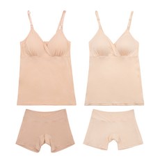 IUNIQUE 基本款天絲哺乳背心 2入+四角褲 2入