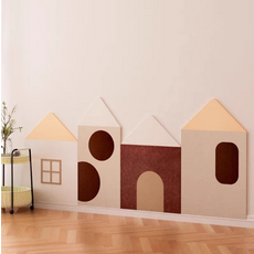 Oliwell 毛氈3D立體室內設計防撞牆面裝飾面板 4件組, 混合色