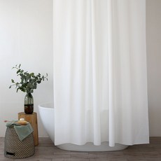OneSevenNine 白色內襯掛環浴簾, 1個