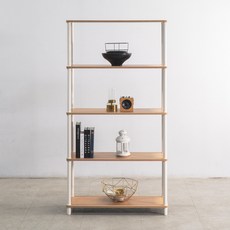 SOFSYS Polo 層架, 5層, 柚木色 + 白色