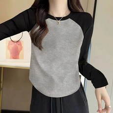 Goodif 女款日常簡潔拉克蘭長袖T恤
