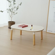 레몬트리 타원형볼드원목접이식테이블, 바닐라베이지