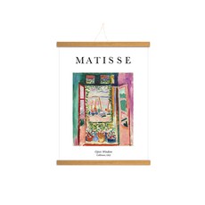 北歐木質掛軸 + 掛繩隨機出貨 + 亨利馬諦斯海報B套組, 摩卡色