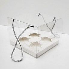 透明4格瑪芬蛋糕盒, 透明, 6個