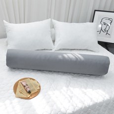 매직베드 원형 롱쿠션 누빔 일자형 매직 스프링 3D 에어 캔디 바디필로우, 그레이