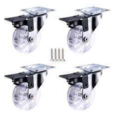 EMPIRE 水晶聚氨酯透明平板螺栓腳輪 A3, 4個