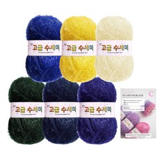 Yarna 高級梵谷主題蓬鬆菜瓜布線 80g x 6p + C型圖案套組, 1套, 1 星夜