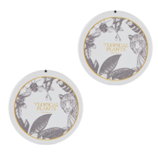 Come to Home 熱帶植物矽藻土圓形叢林肥皂盒 10 x 10 厘米, 2個, 混色