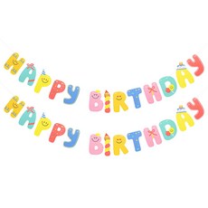 Joyparty 造型生日字形掛環, 2組, 混色