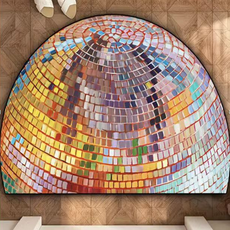 미소로운 현관 발매트 반원형, 라이트글로브, 1개