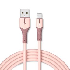 위드웍스 USB 3A 라이트닝 컬러 고속 충전케이블, 2m, 핑크, 1개