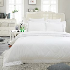 &STICH Fiancee簡約線條素色被套, 白色的