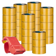 Daebaktape 黃色封箱膠帶 48mm*50m+膠帶切割器, 28個