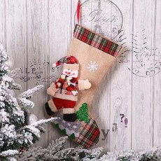 Homeflow 復古風亮點襪子聖誕樹裝飾品, 雪人, 1個