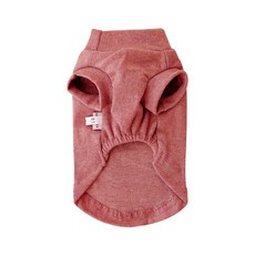 Lanboer 寵物簡約基本款高領T恤, 紅色