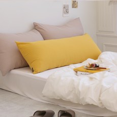 포홈 핸드메이드 사각 바디필로우 커버, 비비드 머스타드