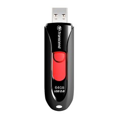 Transcend 創見 JetFlash 590 USB 2.0 隨身碟 黑色 TS64GJF590K, 64GB