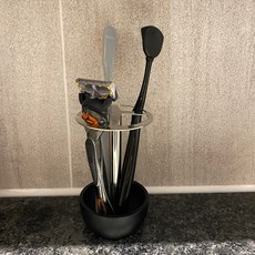 SUALETTE 不鏽鋼立式牙刷架, 1個, 黑色