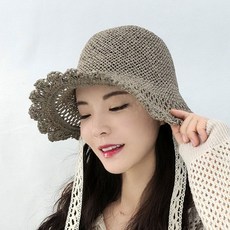 제이제이나인 여성용 퓨어내추럴 밀짚 모자 JS018-1