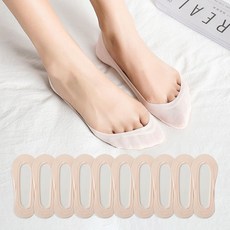 여성용 지앤와이 발등짧은 안벗겨지는 논슬립 페이크삭스 덧신 10켤레