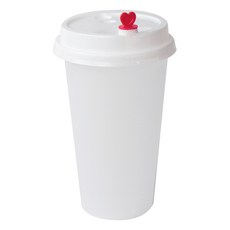 Inp 霧面環保杯 直徑90mm 500ml 50入 + 愛心塞白色杯蓋 50入組, 1套