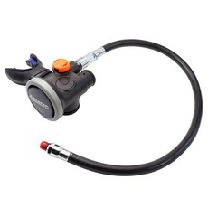 AQUATEC Air 3 備用二級頭 + 充排氣閥 + 水陸兩用蜂鳴器 + 60公分低壓橡膠管, 黑色, AIR-300