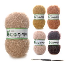 Miso環保珍珠菜瓜布線 5種 + 鉤針套組, 1套, 2號