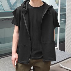 男款連帽雙向拉鍊背心馬甲 O2115