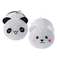 Aihop可愛動物圓筒洗衣袋 大熊貓+北極熊, 1套