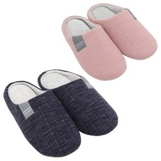 HANEE 圓形室內拖鞋 2雙, 海軍藍+粉色, 1組
