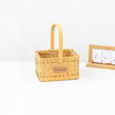 微笑方形手提花籃 花盆套, 1個, 混合色