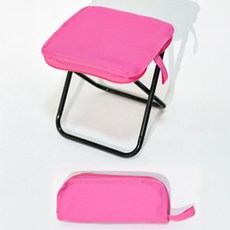 soonZAM 外出必備品 收納袋 迷你折疊椅 27 x 24 x 27 cm, 1個, 粉紅色