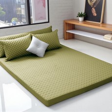 Inyx 純棉絎縫乳膠Sense Mom記憶棉床墊套, 橄欖