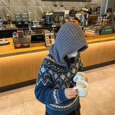 Yarna 天才連帽巴拉克拉法帽 DIY套組, 714 灰色(巴拉克拉法帽), 黃色(框架), 隨機出貨(鉤針), 1套