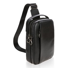 CCREANG 男士皮革單肩包 休閒斜揹包 L7280, 黑色