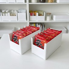 uh homedeco 廚房食品儲藏室整理盒, 白色, 2個