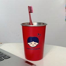 몬드스팟 레드 커플 욕실 스테인레스 양치컵 YY57931, 남자, 1개