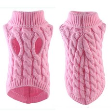 WIZI 高領針織背心 散步居家服 寵物衣服 WI015DG, 粉紅色