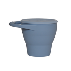 矽膠可折疊零食杯 12.5*9.4*8.9cm, 藍色, 1個