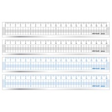 misoro 1500 20公分切割直尺四入組 精準測量 手工藝設計必備, 1組, 黑色 + 藍色