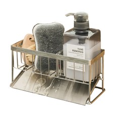 B BLOCK 全不鏽鋼304 自動瀝水 菜瓜布架, 銀, 1個